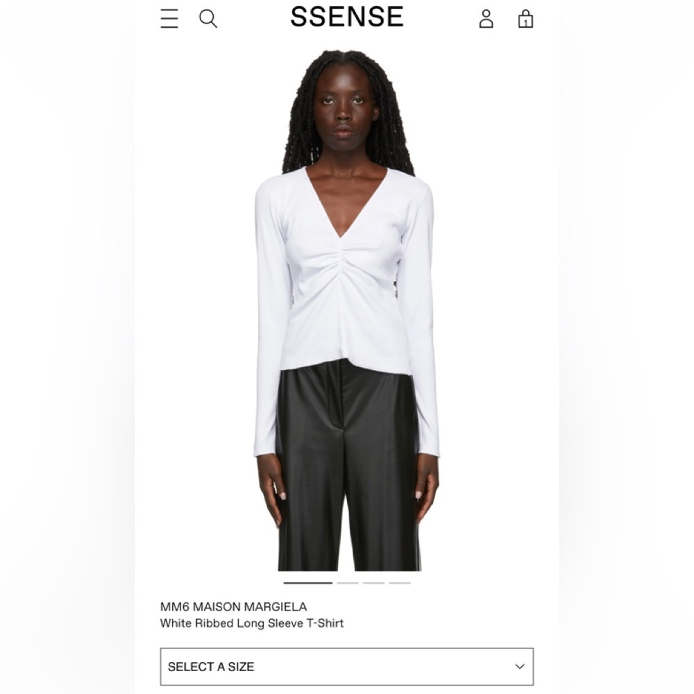 MM6 MAISON MARGIELA White Ribbed Long Sleeve T-Shirt